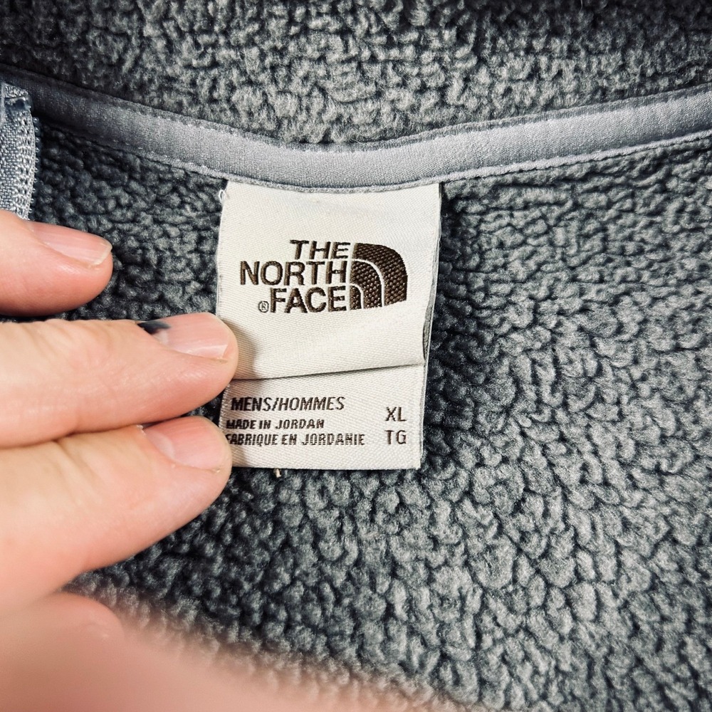 The North Face Mens Gordon Lyons Fleece Vest Grey Full Zip XL Intrepid Logo - Picture 3 of 10
